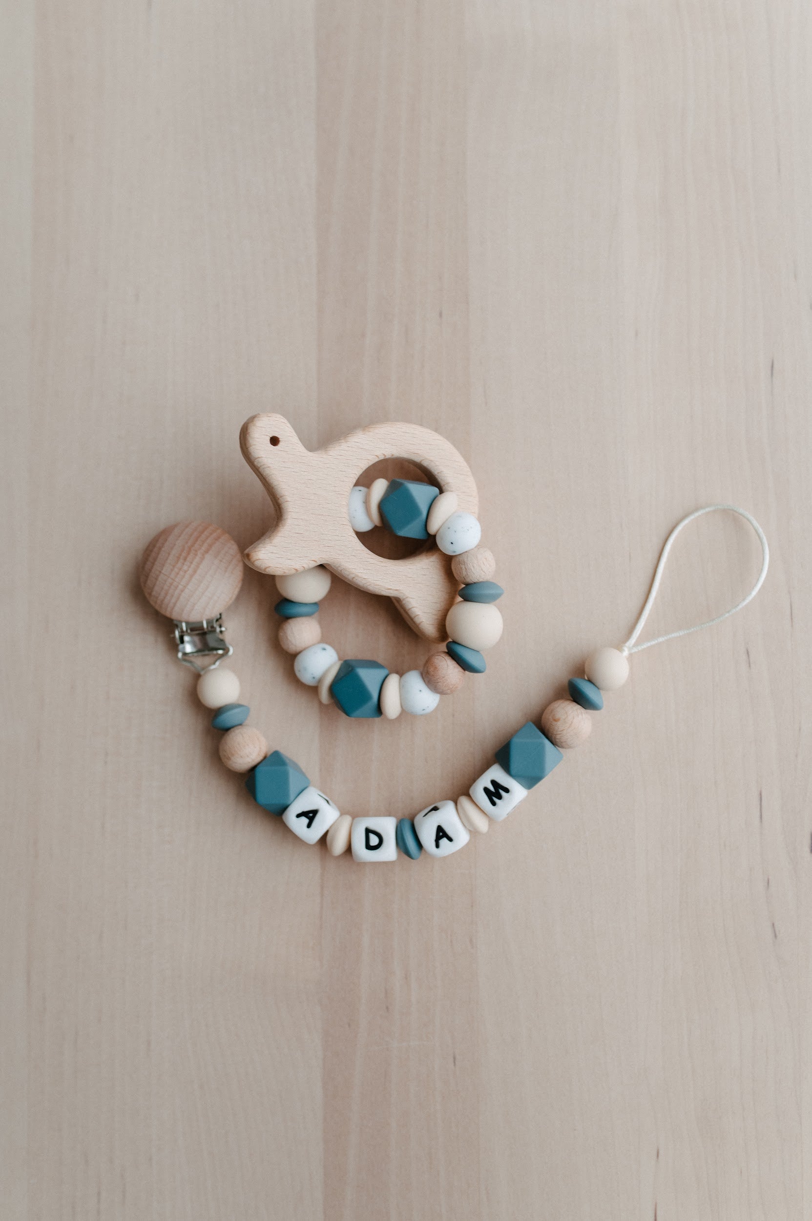 Personalized pacifier holder and teething ring – The Fox Giftbox Store