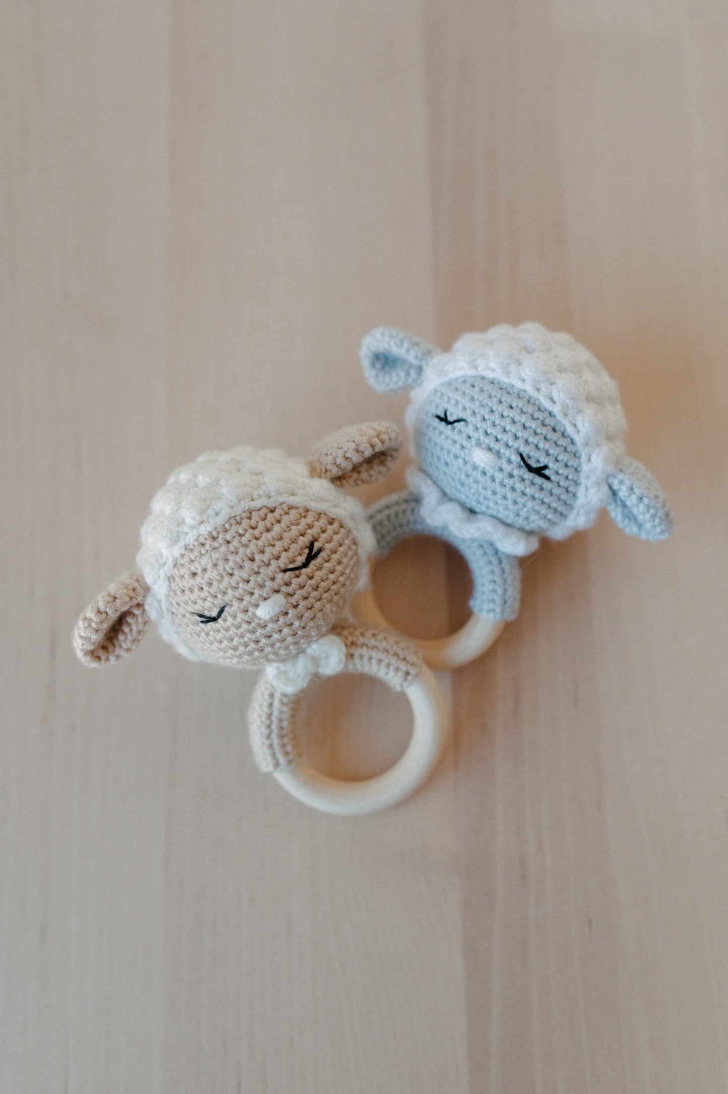 Crochet baby rattle "Sheep"