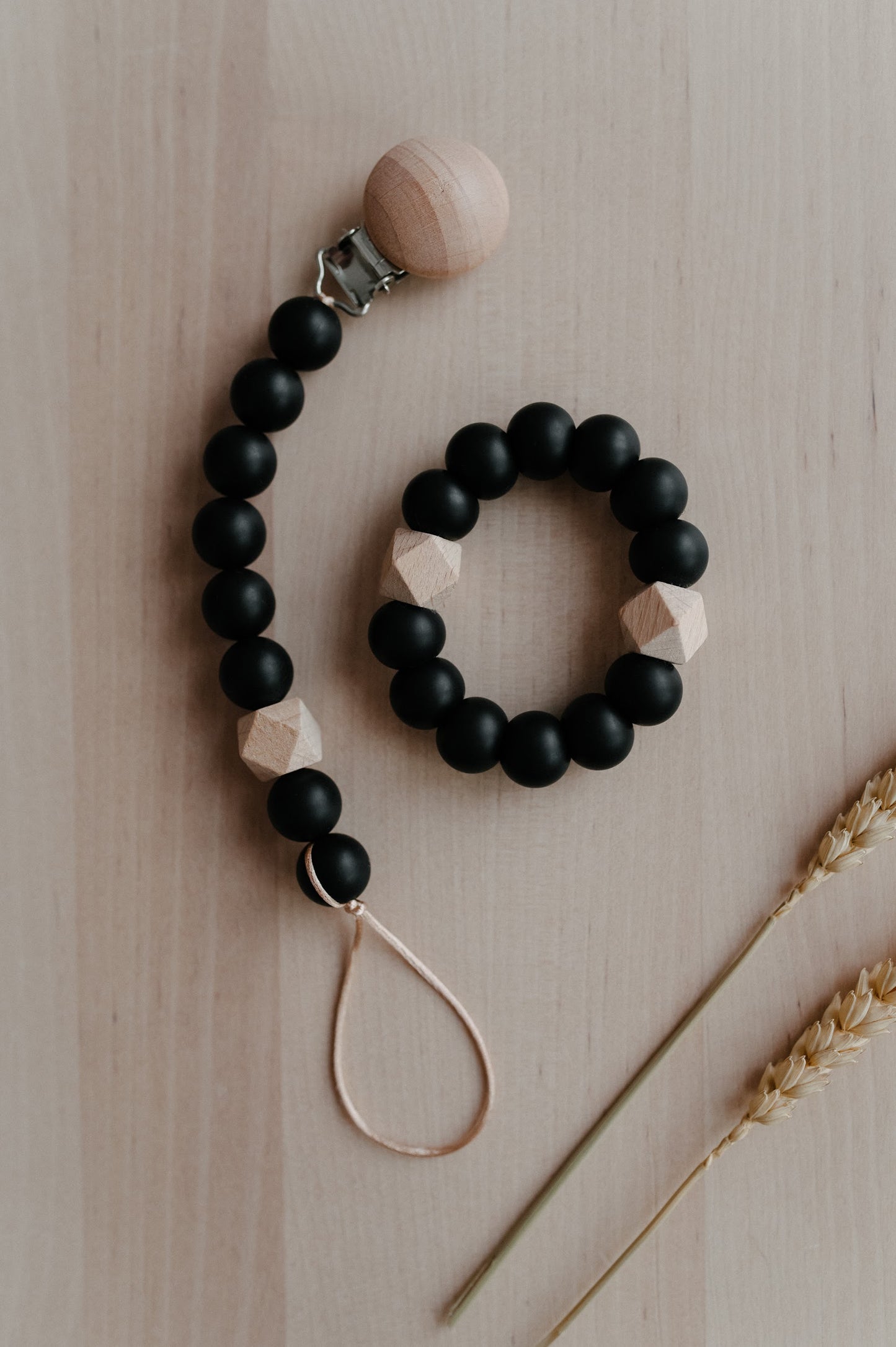 Pacifier holder and teething ring
