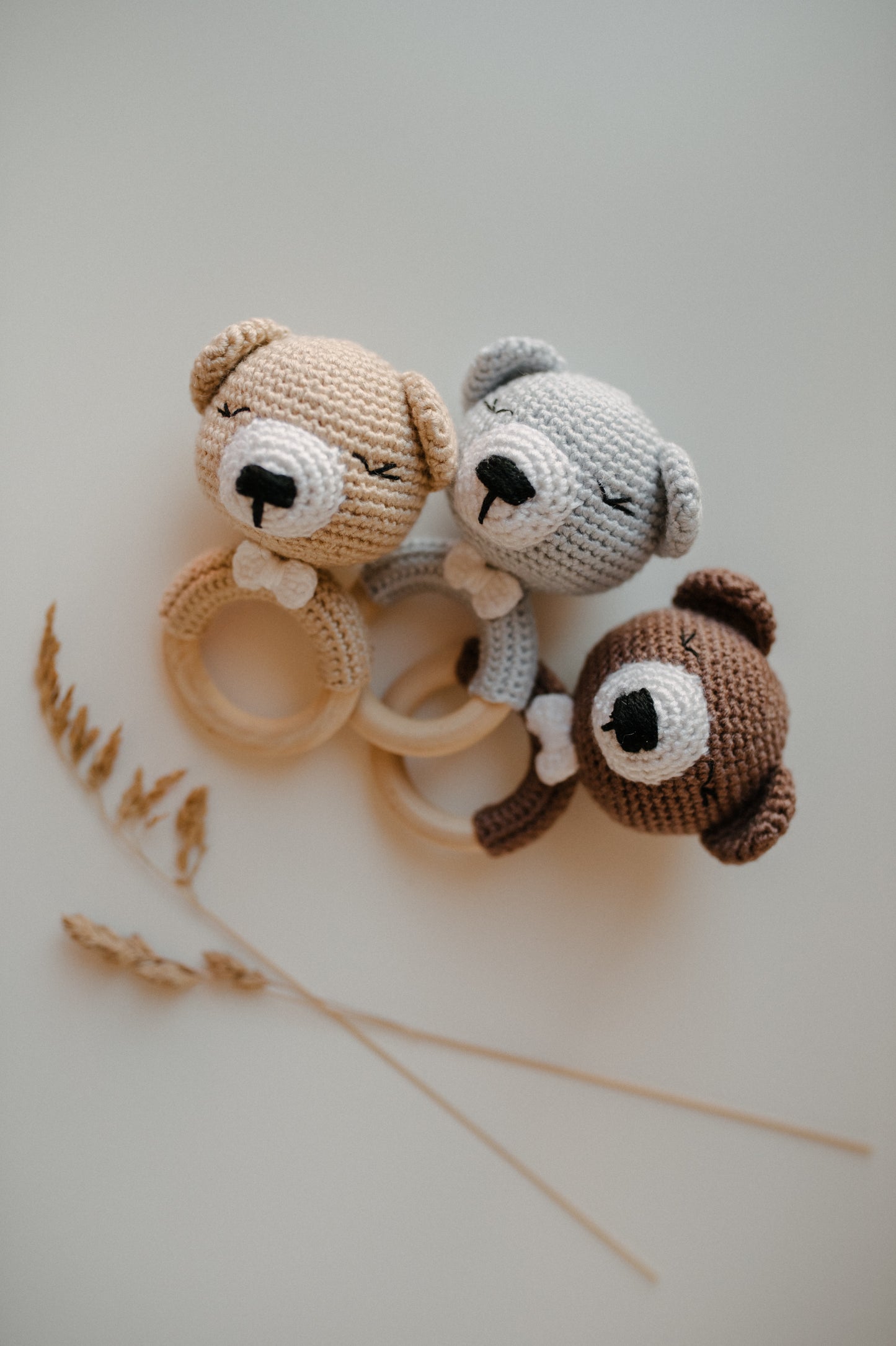 Crochet baby rattle "Bear"