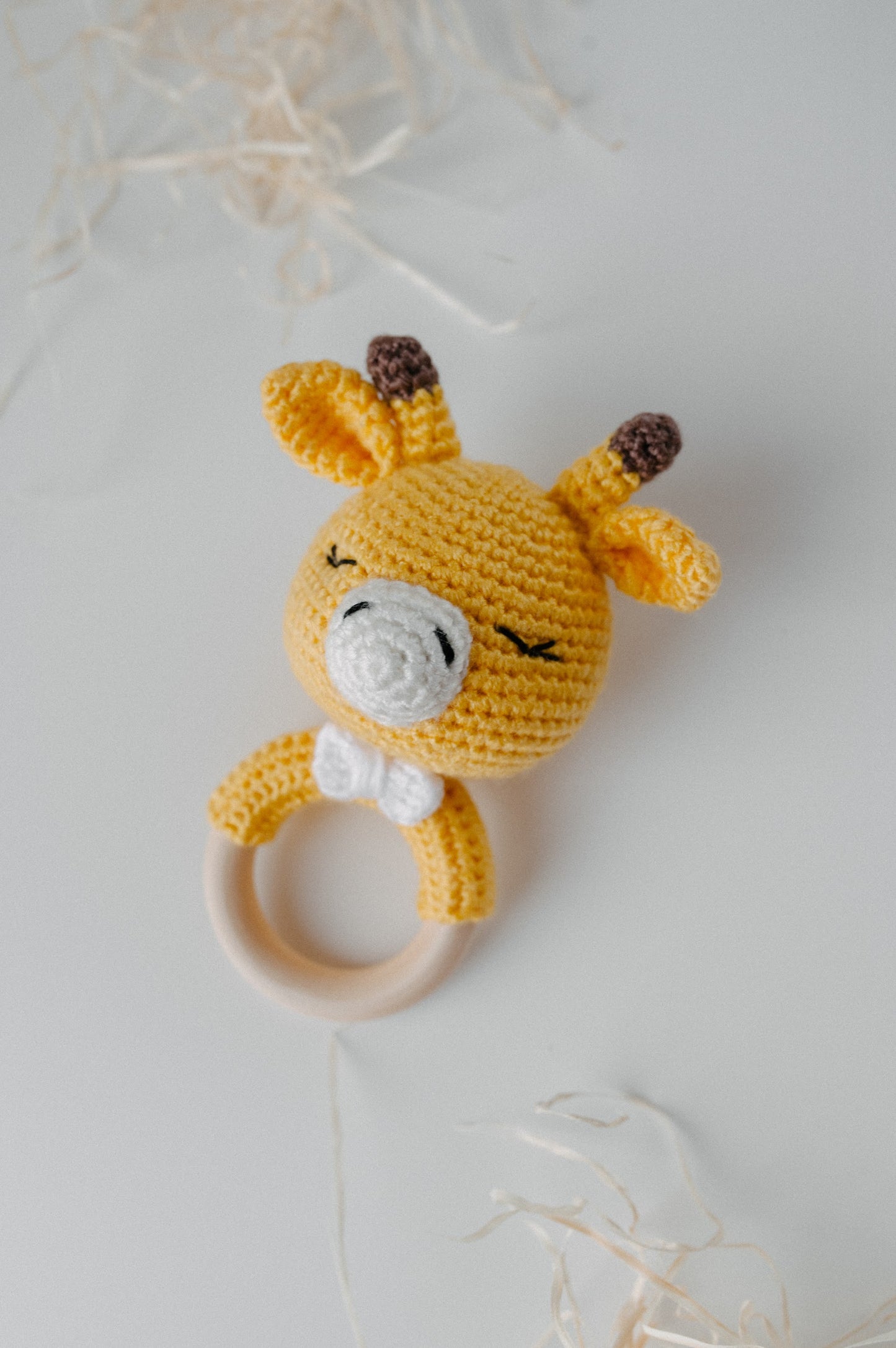 Crochet baby rattle "Giraffe"
