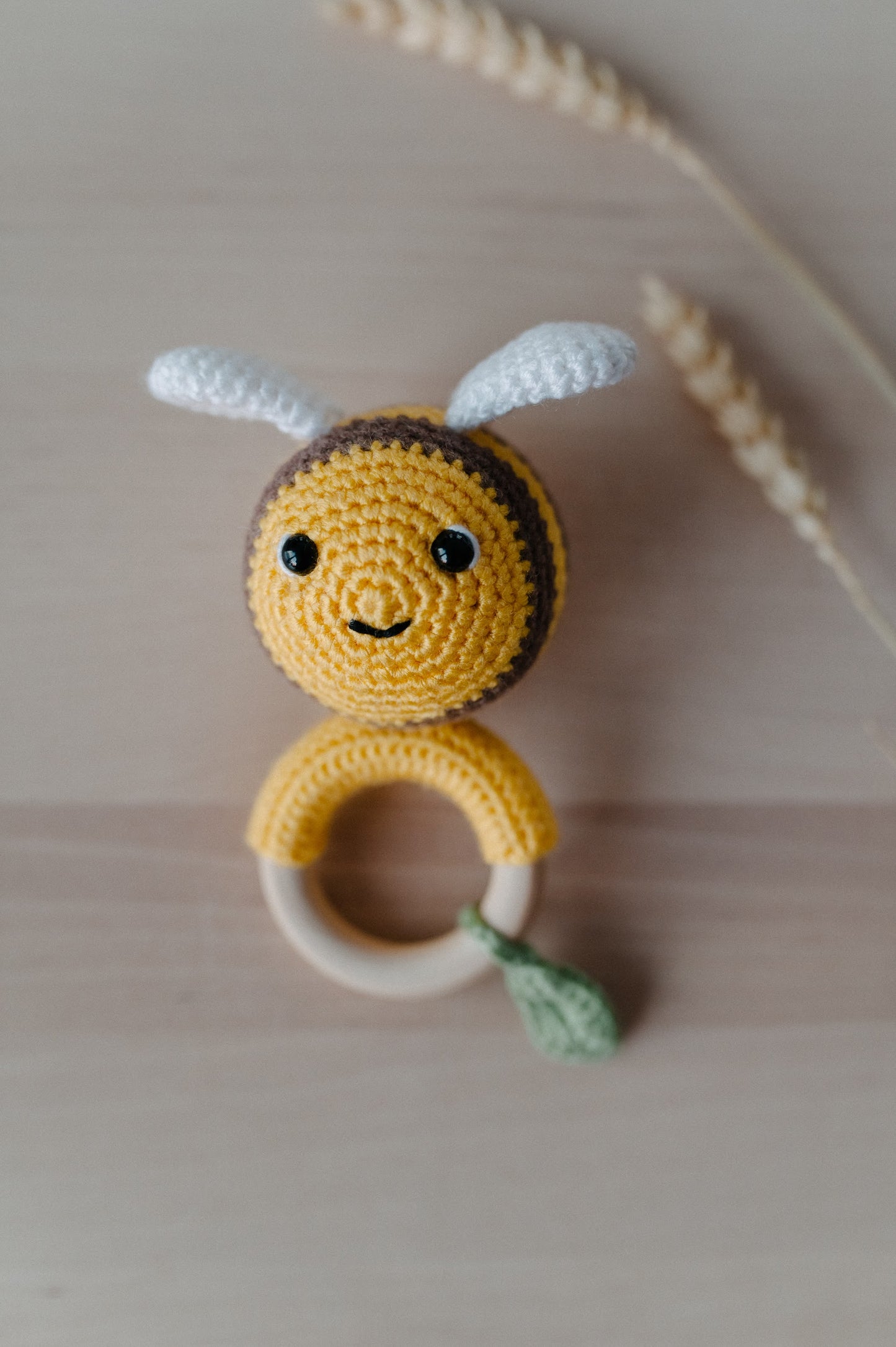 Crochet baby rattle "Bee"