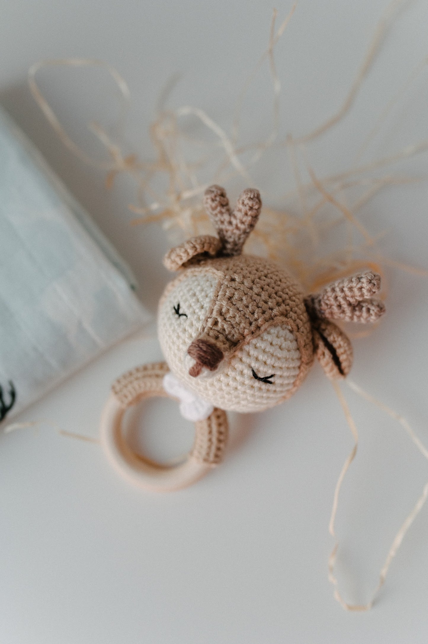 Crochet baby rattle "Deer"