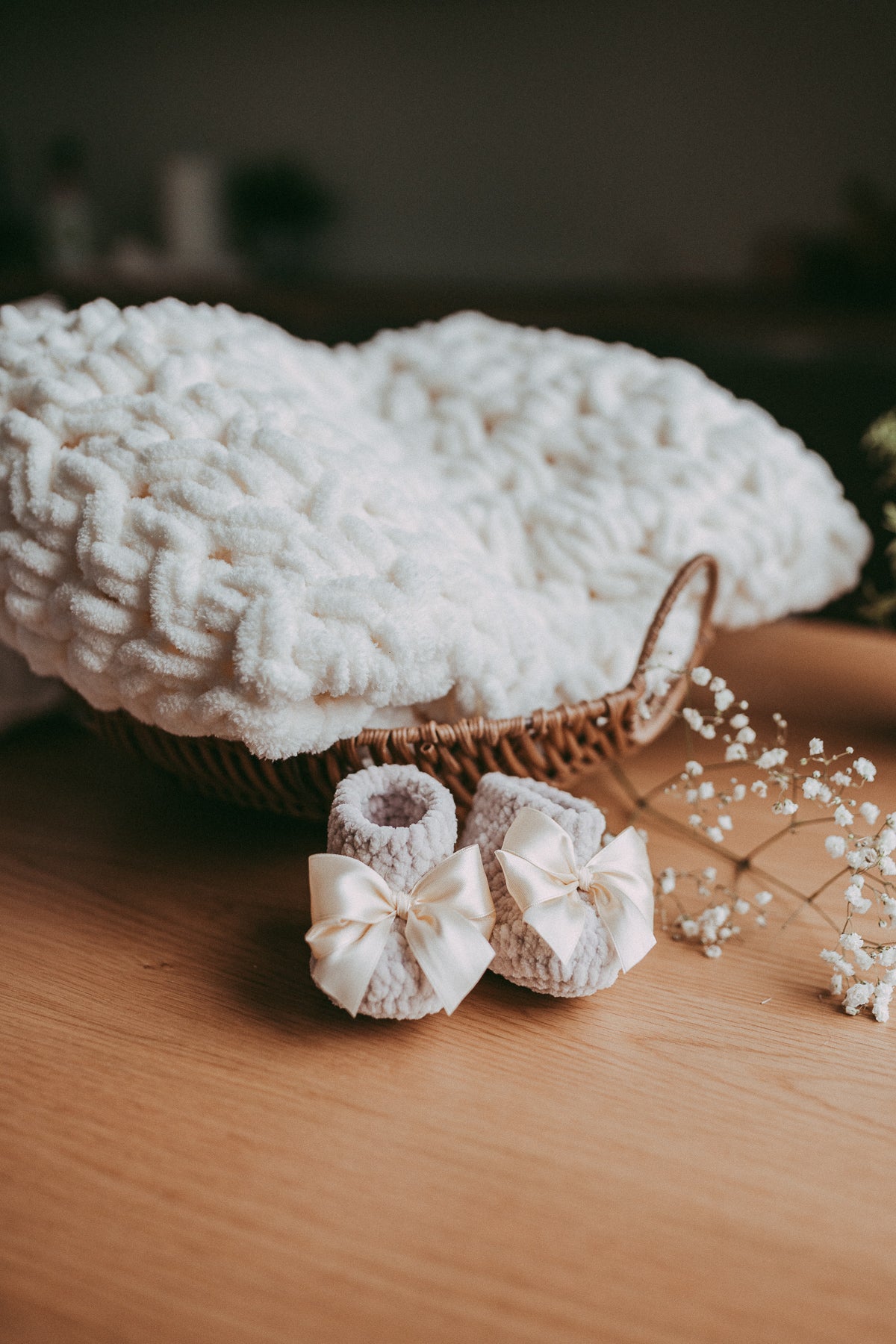 Baby blanket and baby booties