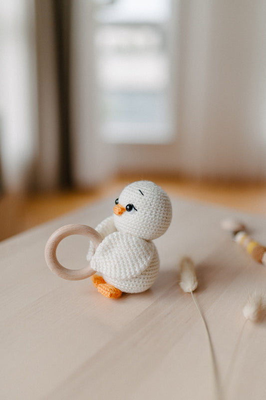 (𝐍𝐄𝐖) Crochet baby rattle "Bird"