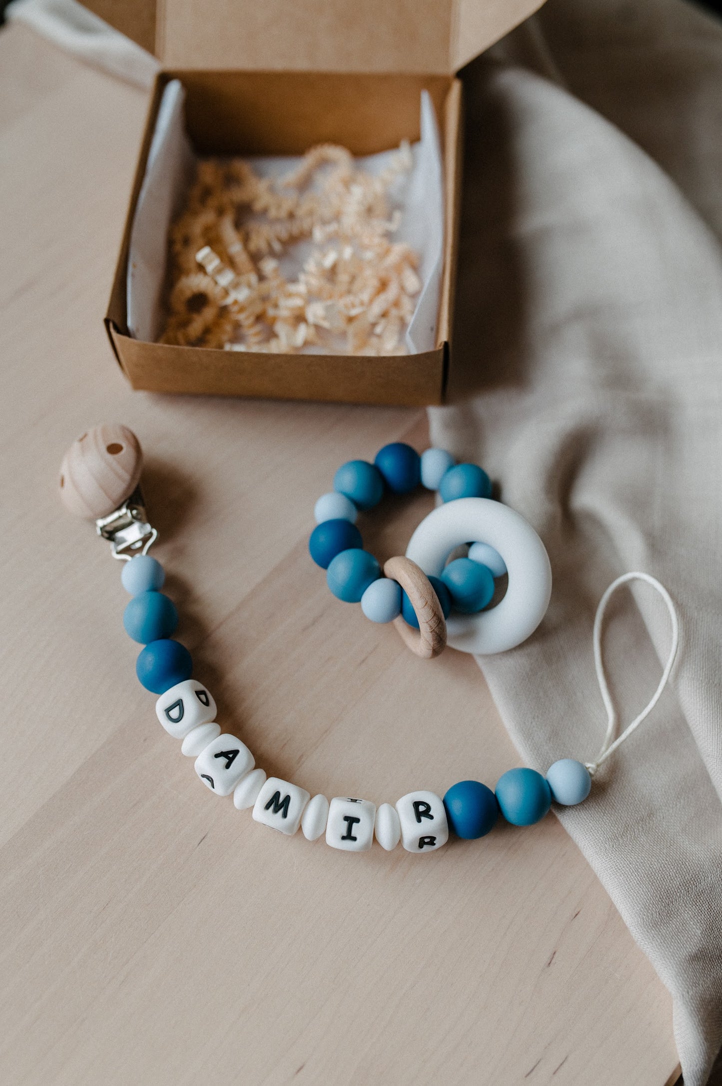 (𝐍𝐄𝐖) Personalized pacifier holder and teething ring