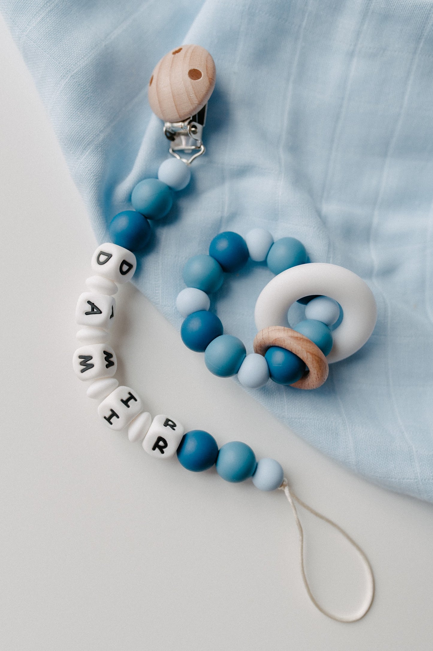 (𝐍𝐄𝐖) Personalized pacifier holder and teething ring