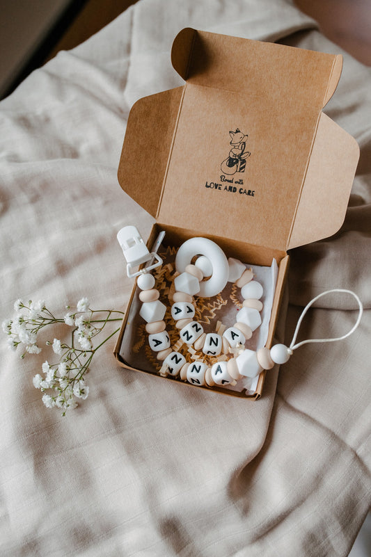 (𝐍𝐄𝐖) Personalized pacifier holder and personalized teething ring