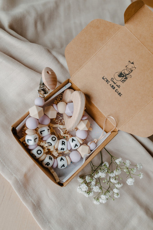 (𝐍𝐄𝐖) Personalized pacifier holder and personalized teething ring