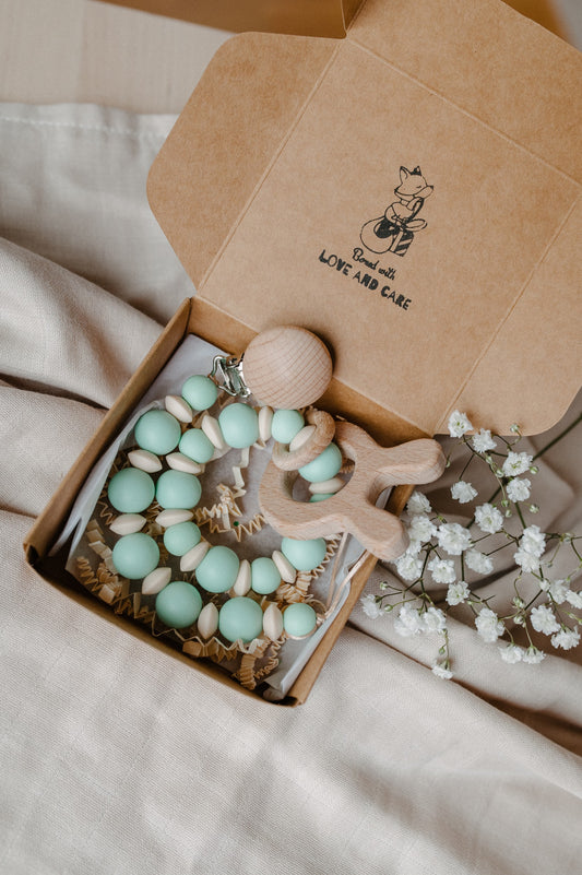 Pacifier holder and teething ring