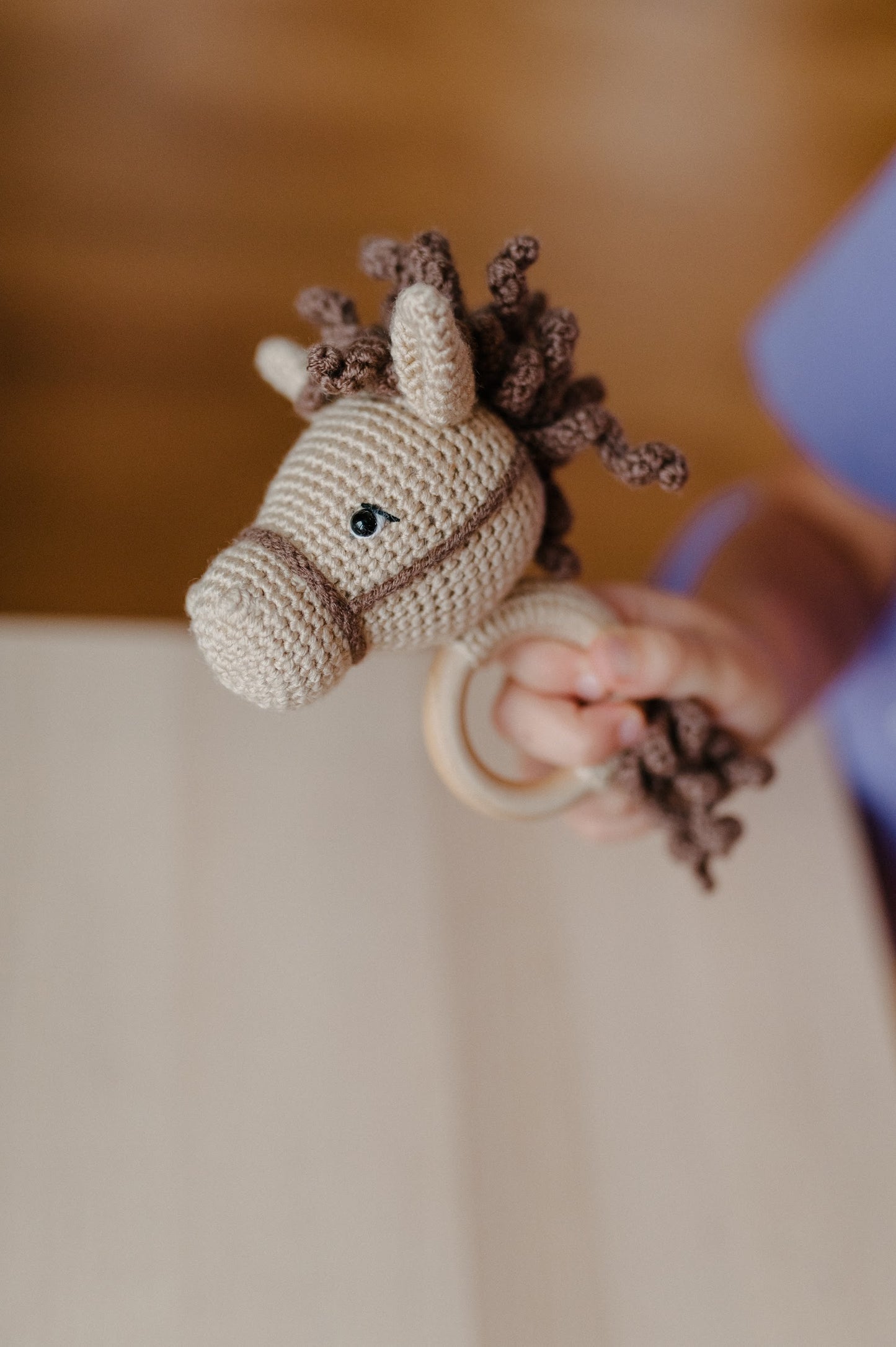 (𝐍𝐄𝐖) Crochet baby rattle "Horse"