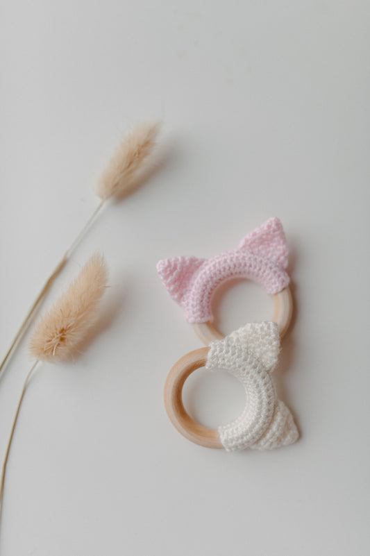 (𝐍𝐄𝐖) Crochet teether "Kitten ears"