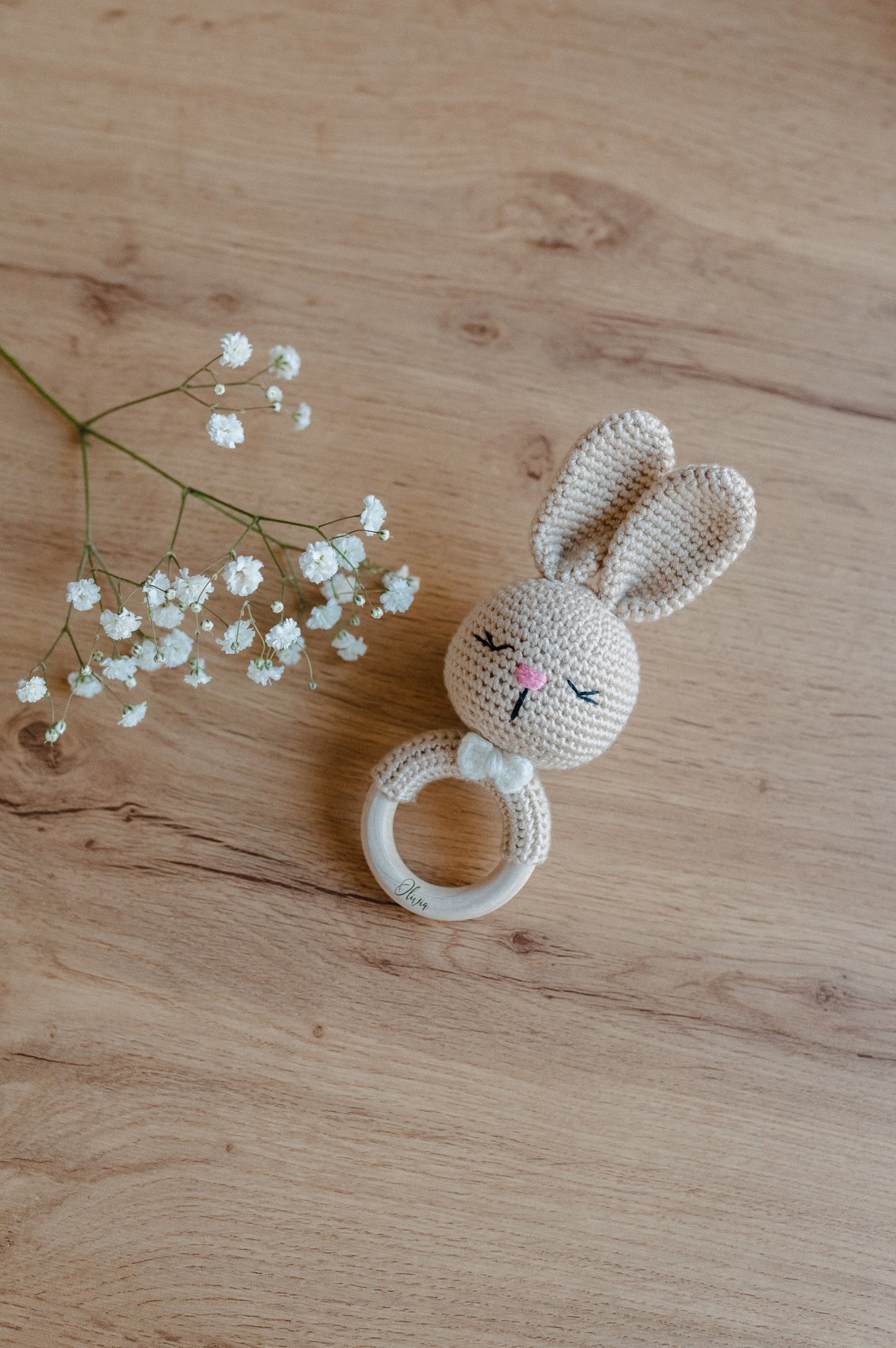 (𝐍𝐄𝐖) Personalized crochet baby rattle