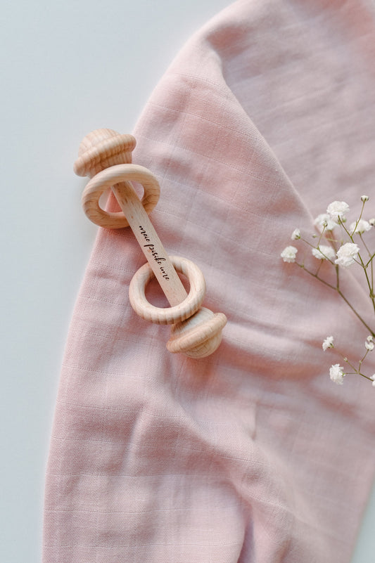 (𝐍𝐄𝐖) Personalized wooden rattle