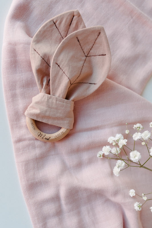 (𝐍𝐄𝐖) Personalized sensory toy and teether "Crinkle bunny ears"