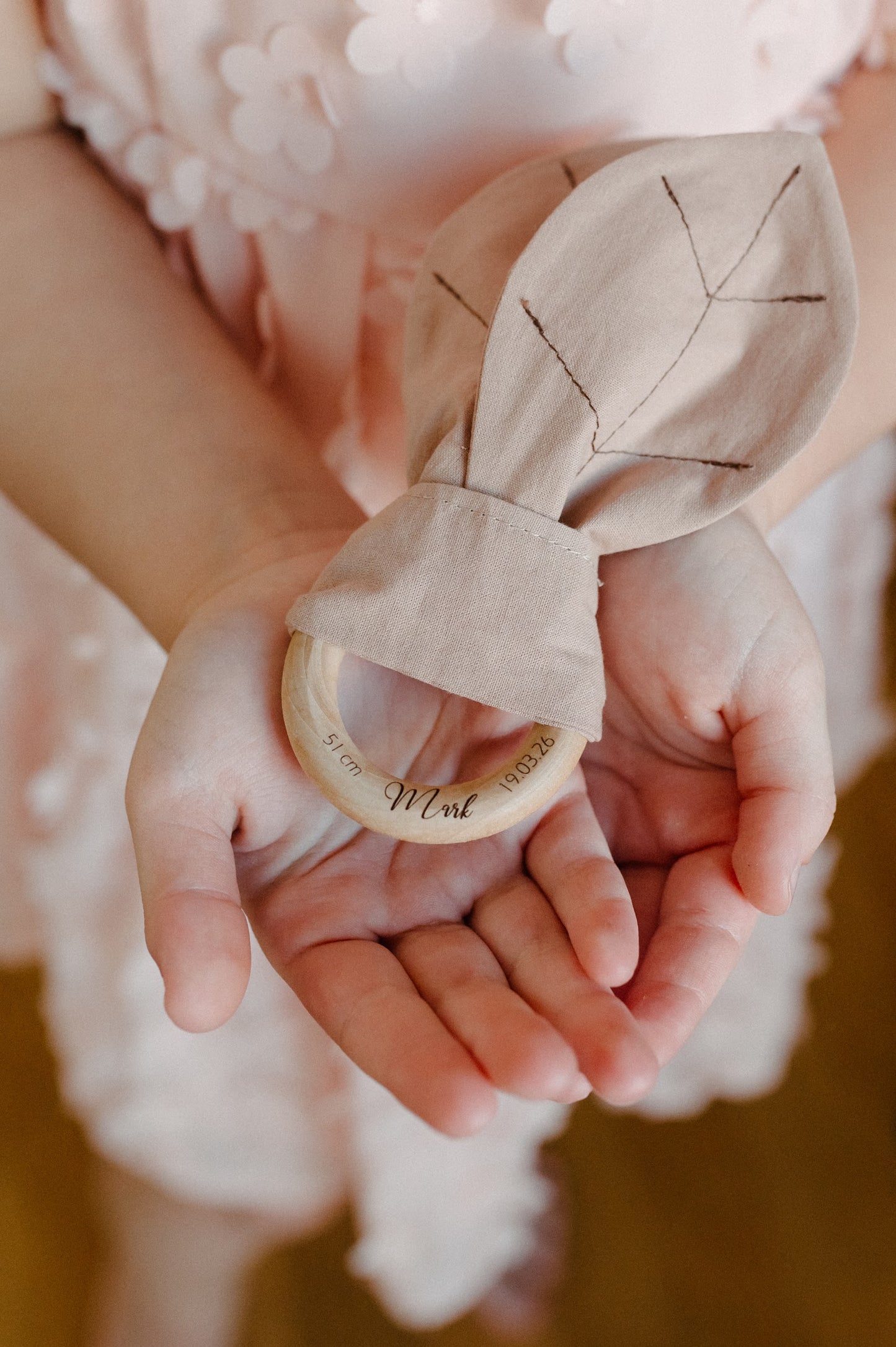 (𝐍𝐄𝐖) Personalized sensory toy and teether "Crinkle bunny ears"