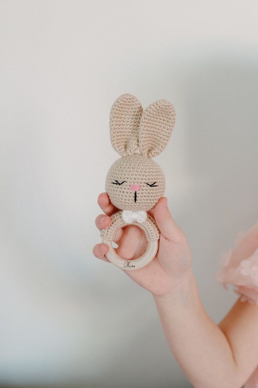 (𝐍𝐄𝐖) Personalized crochet baby rattle