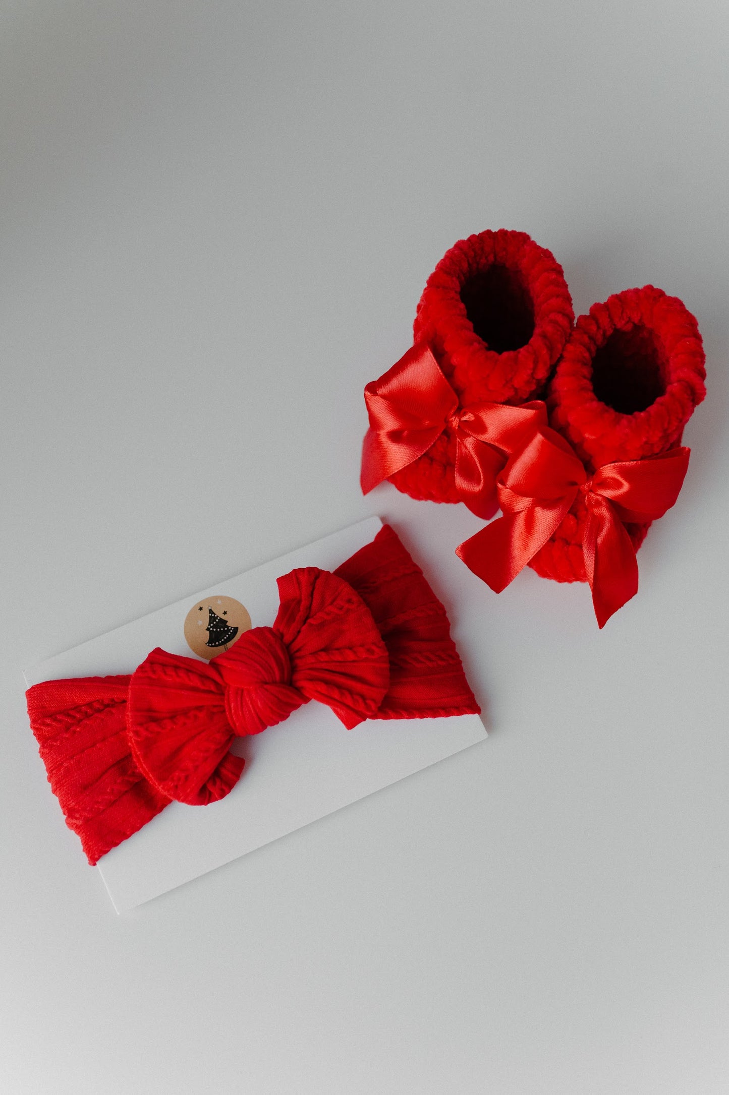 Baby booties and elastic headband