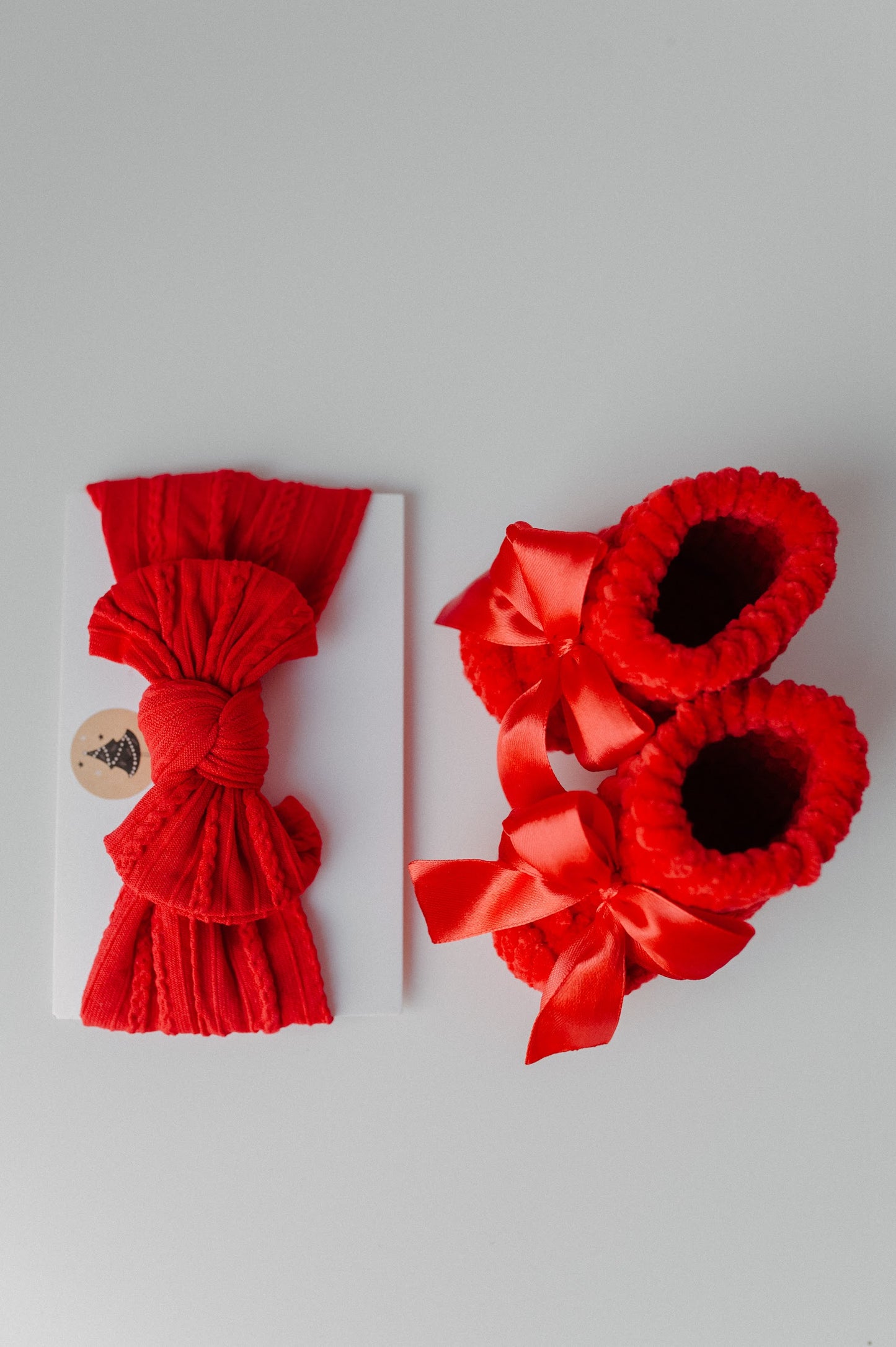 Baby booties and elastic headband